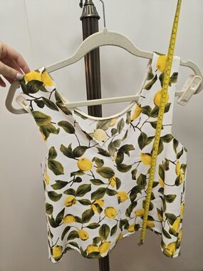 Zara White Lemon Print Crop Top